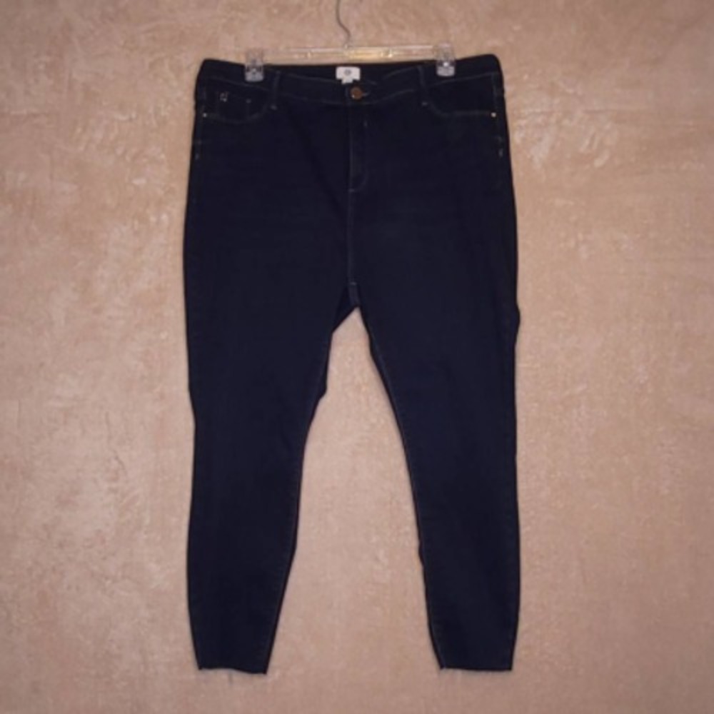 River Island Jeans Womens Molly Jeggings Blue Stretch Dark‎ Wash Plus 24 New